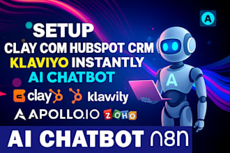 setup clay com hubspot crm klaviyo instantly ai chatbot apollo io zoho n8n