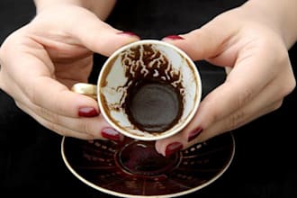 combine turkish coffee reading with a short spiritual story