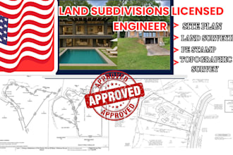 be usa licensed architect stamp, land surveying report plans stamp for approval