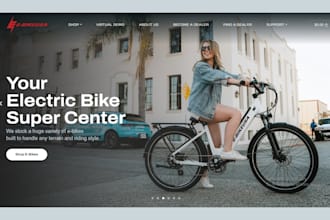 build ebike shopify store cycling gear store, electric scooters, bicycle website