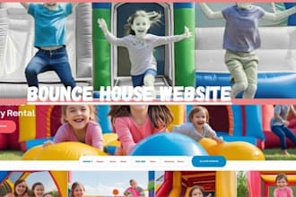 create a fun and modern bounce house party rental website sauna website