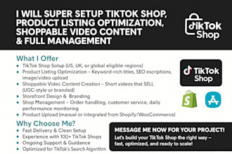 super setup tiktokshop product listing optimization  shoppable video content
