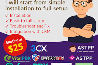 install voip, asterisk, freepbx, 3cx, vitalpbx, magnus, fusionpbx