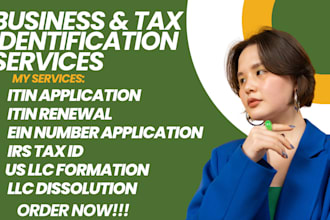 obtain your itin number tax id  for bank account, tiktok shop, itin application