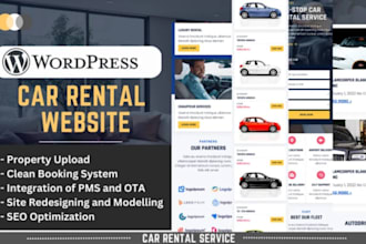 build a car rental booking website with wordpress, car dealership elementor