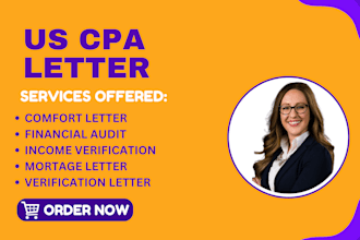 build a US CPA profit loss, financial statement, CPA letter