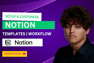setup notion workflow notion template notion dashboard notion database workspace