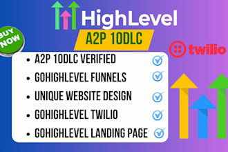 a2p 10dlc registration, gohighlevel twilio ghl landing page automation workflows