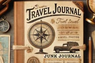 design a custom travel journal, vacation planner digital log