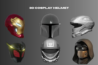 sculpt high detailed wearable 3d  cosplay helmet stl for 3d printing