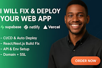 deploy, fix and connect your web app to supabase netlify vercel heroku or githud
