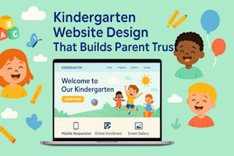design a kindergarten, preschool, daycare website, children and author books