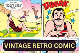 draw vintage comic retro comic page art retro vintage poster vintage artist