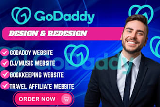 do godaddy website design and redesign travel affiliate djmusic website