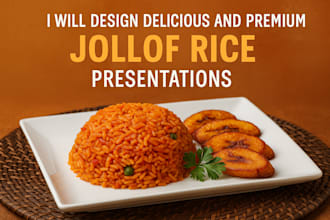 design delicious and premium jollof rice presentations