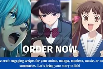 write anime recap script manhwa manga script anime article comic script