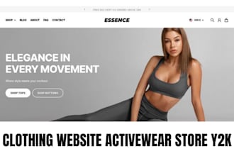 design website for clothing activewear store y2k sportwear jersey shopify store