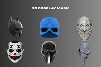 sculpt high detailed wearable 3d cosplay mask stl for 3d printing