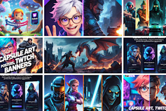 draw steam capsule art ,steam game poster, game banner, steam artwork, twitch