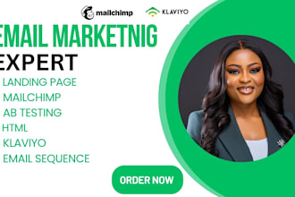 setup mailchimp, klaviyo email sequence landing page html ab testing analytics