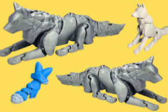 sculpt 3d articulated model flexi toy fidget toy articulated toy for 3d printing