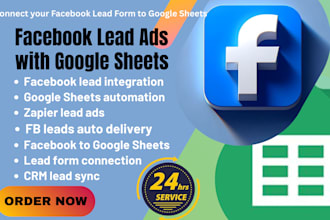 integrate facebook lead ads with google sheets automatically send fb in 24 hours