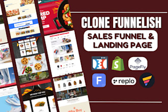 clone funnelish landing page, systeme io, sales funnel, checkout page, funnelish
