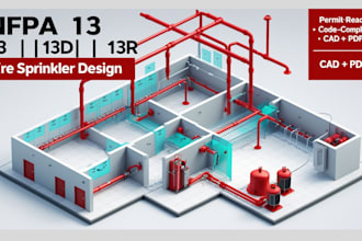 design nfpa 13, 13d, 13r fire sprinkler systems with code compliance