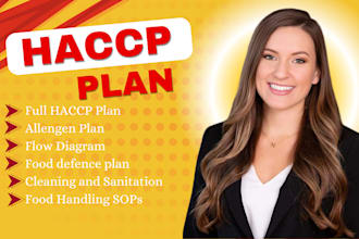 design full haccp food safety plans procedures and monitoring forms allergen