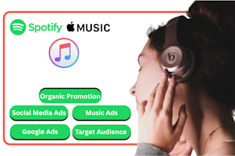 do organic spotify apple itunes music promotion to UK USA using ads with SEO