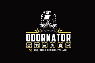 design creative amazing logo for terminator in gas mask