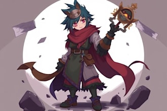 draw rpg character design and concept art