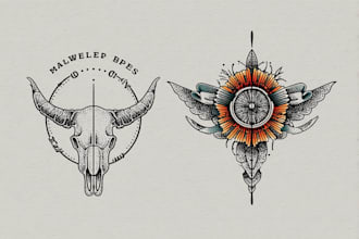 design a minimalist or geometric tattoo with clean line art