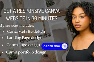 design a responsive canva website, landing page, link in bio, or portfolio