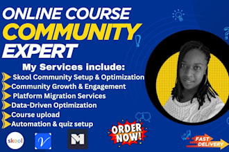 setup skool online course mighty network kajabi vonza circleso pondia community