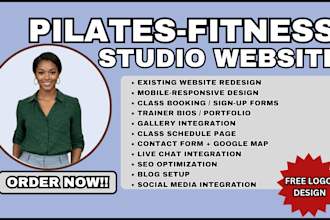 pilates website pilates fitness studio website instructor website gym website