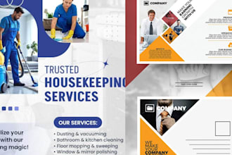 design urgent flyer, door hanger for real estate, cleaning, postcard ,lawn care
