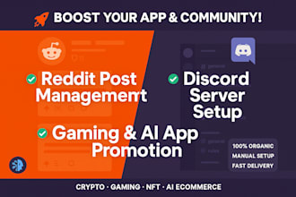 do reddit post management setup discord server gaming community ai app promotion
