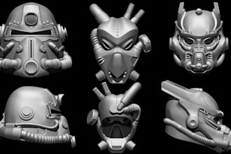 sculpt 3d helmet mask cosplay props wearable armor costume ready for 3d printing