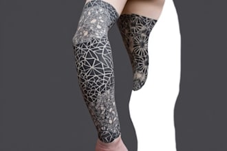 create sleeve tattoo design in geometric style