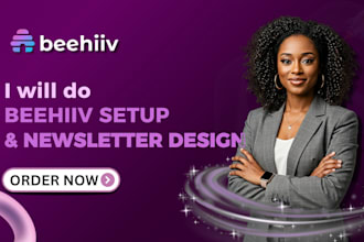 setup beehiiv website ai newsletter template landing page design and automations