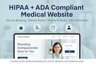 develop medical website, hipaa and ada standards, secure booking, patient portal