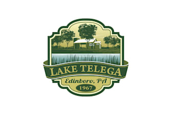 design creative shiny logo for lake telega