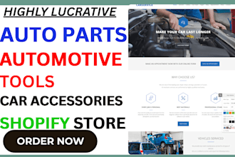design auto parts car accessories tools automotive shopify  store