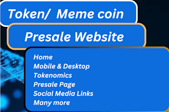 develop custom presale website, crypto website, memecoin website, ico website