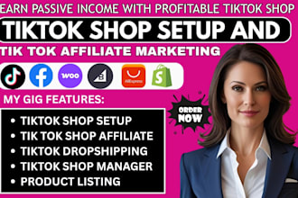 setup tiktok shop fix manage tiktok dropshipping tik tok affiliate marketing