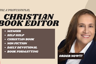 edit proofread format christian book, self help ebook memoir daily devotional