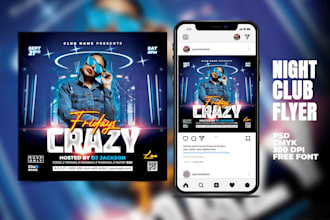 design an amazing motion flyer concert night club party flyer music event poster