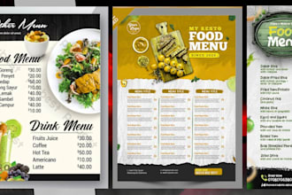 design food menu restaurant menu design price list bar menu cafe digital menu
