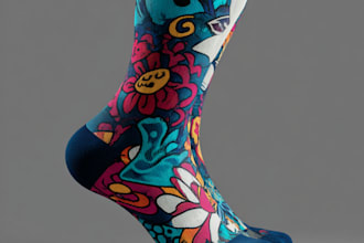 draw sublimation all type of unique socks design and patterns